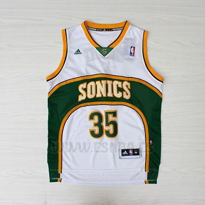 Camiseta Historic Seattle SuperSonics Kevin Durant #35 Blanco